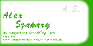 alex szapary business card